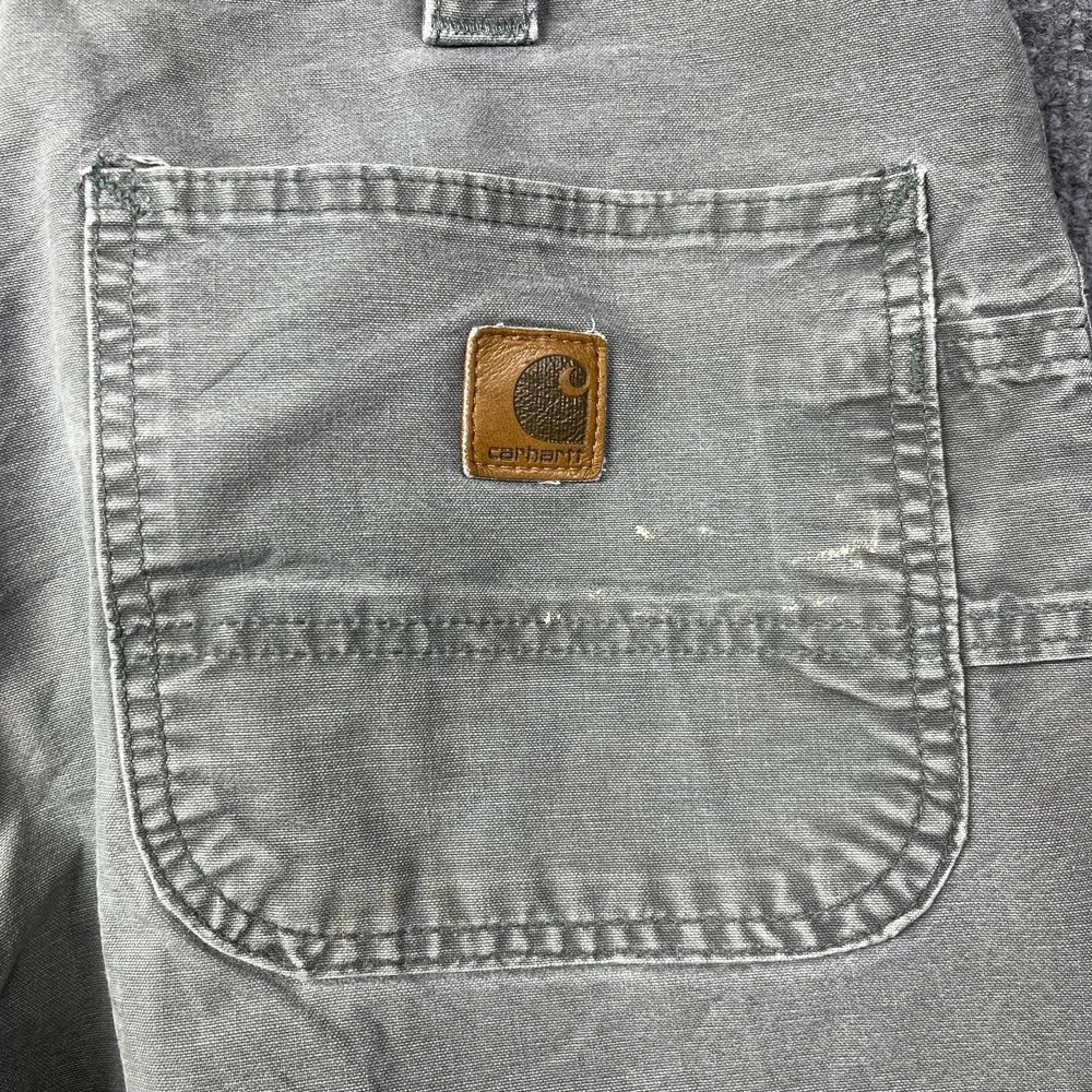 Carhartt Dungaree Carpenter Pants Men's Gray Pockets Relaxed Workwear‎ - 32X28.5
